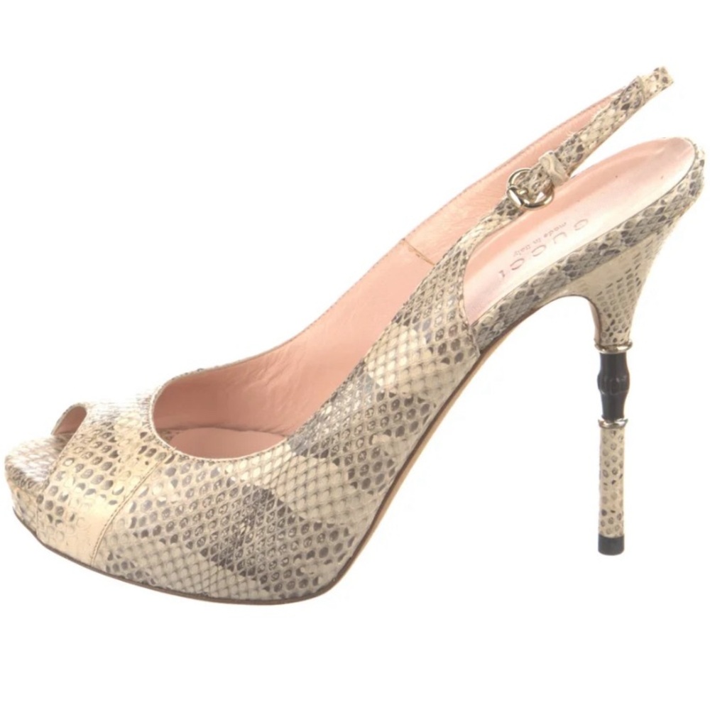 Rose Snakeskin Gucci Heels